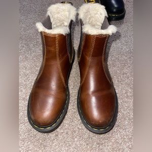 Dr Marten Chelsea boots with fur